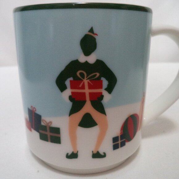 Williams Sonoma Elf Movie Christmas Mug Cup micro dish safe Presents Tree - Picture 2 of 12